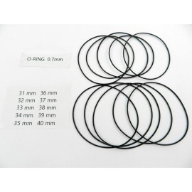 O-RING Rubber Watch Case Back O Ring Round Gasket  31mm-40mm  Thick 0.7mm Lot of  10pc.