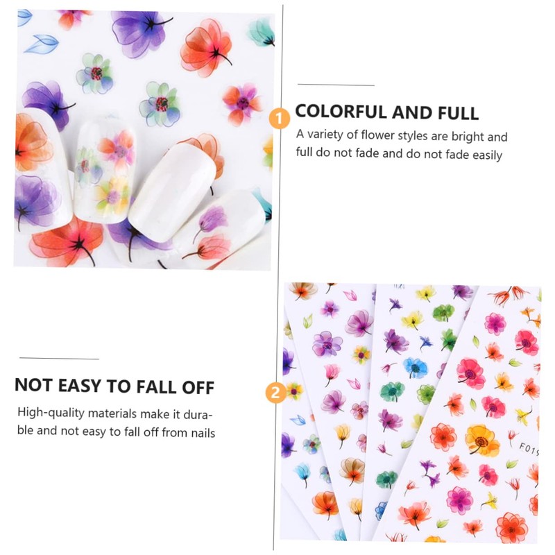 FOMIYES 3sets Flower 3D Nail Art Sticker Kit Fashion Manicure