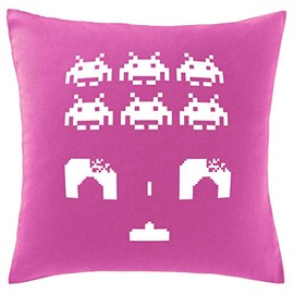 Hippowarehouse Space invaders Printed bedroom accessory cushion cover case 41x41cm