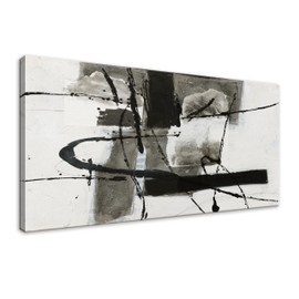 QSQ Abstract Wall Art Decor Canvas Wall Art For Living Room Modern Canvas Prints Painting For Wall Black And White Artwork For Home Hotel Decoration 24x48 Inch