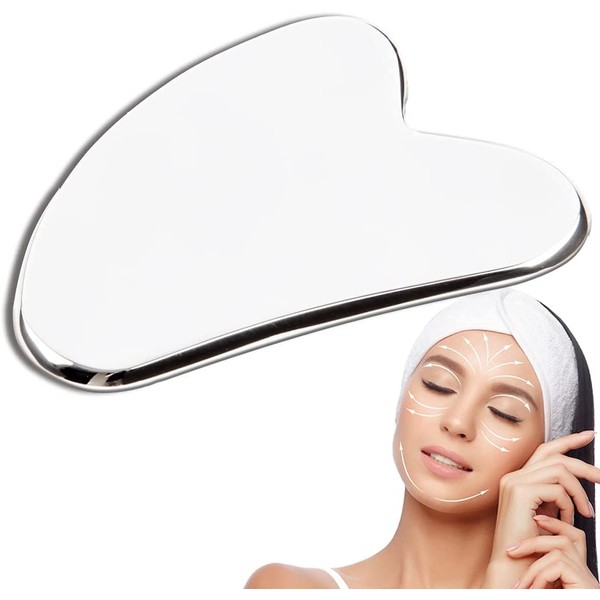 Stainless Steel Gua Sha Facial Tools, Guasha Scraping Massage Tool for Face Body SPA, Facial Lifting Traditional Acupuncture Therapy Trigger Point Treatment
