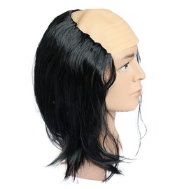 GLOBAL BOX Dr. Wig, Bald, Funny, Gray Hair, Wig, Cosplay, For Entertaining, Costume, Adult One Size, Acrylic (Black)