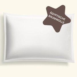 Amqua Mako Satin Egyptian Cotton Cushion Cover 40 x 60 cm White