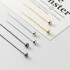 Pull-Through Earrings Sterling Silver 925 Gold-Plated Black with 4 mm