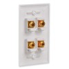 Speaker Wall Plate with 4 Banana Binding Posts, HTTX White