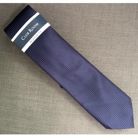 Club Room Men's Classic Neck Tie Navy Blue/Red Grid MSRP $55