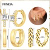 FUNEIA 3 Pairs of Hoop Earrings Silver 925 / Gold