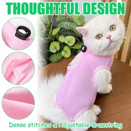 GIEEU Katzen-Genesungsanzug, chirurgischer Genesungsanzug, nach Operationen, für weibliche Katzen, weiches und atmungsaktives Modalgewebe, Rosa und Blau, Größe M (2-4 kg Katze), 2 Stück