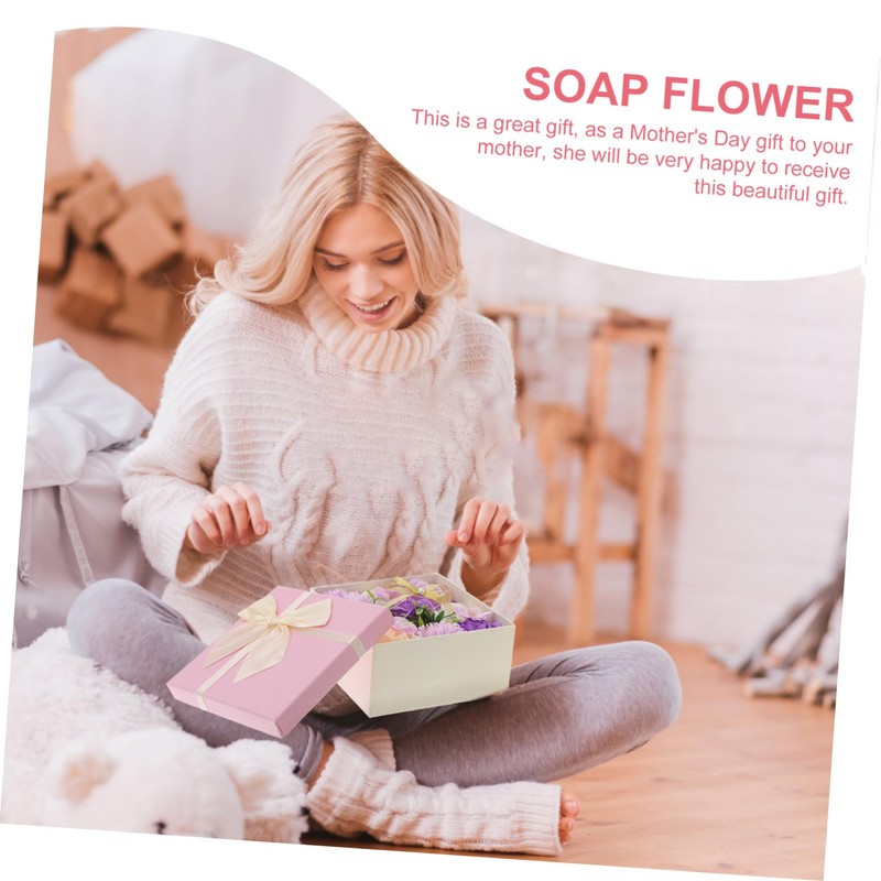 SAFIGLE 1 PC Square Soap Rose present Box Beautiful Artificial