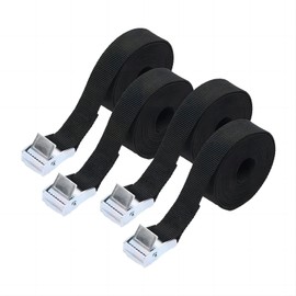 Bailinks 4 Pieces Ratchet Tie Down Straps 1.5x25mm Heavy Duty Adjustable Strapping for Motorcycles Cargo Truck Trailer Luggage (BL-86)