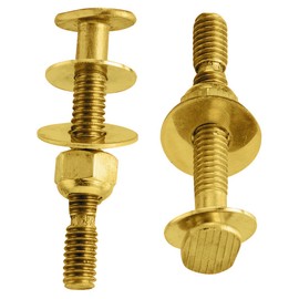 Plumb Pak PP830-56 Snap-Off Toilet Bolt Set, 5/16 X 2-1/4 in, Solid, One Size, Brass