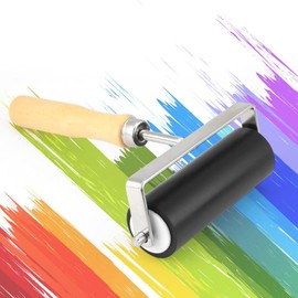 Paint Rollers, Ink Roller Heavy Duty Hard Rubber Brayer Roller Paint Brush 3.9inch Roller Length for Lino Oil Printing Art Craft Projects