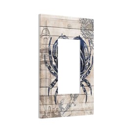 Ocean Theme Sea Animal Crab 1 Gang Decora Light Switch Cover Single Rocker Wall Plate Decorative GFCI Faceplate Electrical Outlet Cover Switchplate for Bathroom Home Decor
