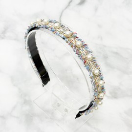 Burnaby pastel pearl tweed hair band / 버나비 파스텔 진주 트위드 헤어밴드