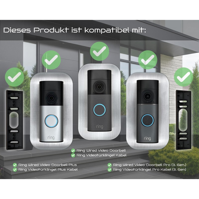 Baron Design Stainless Steel Bezel Accessories for Ring Video Doorbell