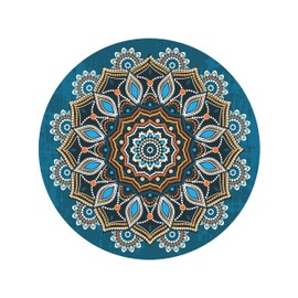 Keolorn Round Meditation Pilates Yoga Mat Luxury Suede Large Yoga Mat Natural Rubber Non-Slip Base is ery Suitable for Meditation, Stretching, Fitness Exercise, Home and Outdoor. 140CM Diameter