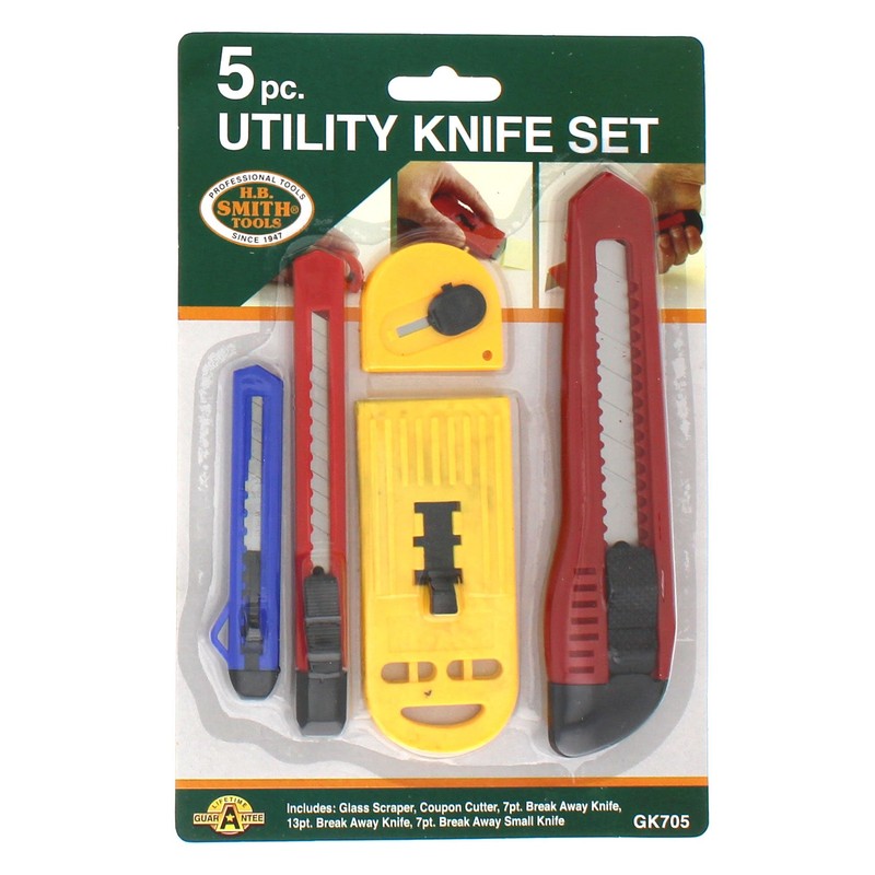 Guard Security GK705 5 Pc. Utility Knife & Hobby Set,