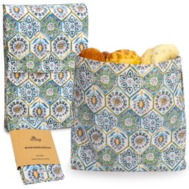 Li'l Things Eco-friendly Reusable Beeswax Bread bags 2.0 | Set of 2 sizes | 13'x13' & 15’x9’ | Storage for Home-Baked Store-Bought Bread | Freezer Safe | Suzani