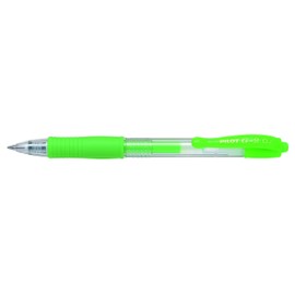 PILOT G207 Retractable Gel Rollerball 0.7mm Tip- Neon Green, Box of 12