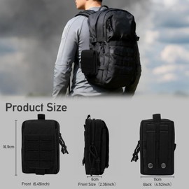 AIKATE Tactical Molle EDC Pouch, Small Utility Cellphone Pouches Holder, Tactical Molle Military Waist Belt Bag, Gun Waist Belt Bag Tool Storage Pouch for Outdoor Sports, Travel, Hunting, and Fishing