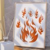 2Pcs Flame Wall Stencil Templates 29.7 x 21cm Reusable Plastic
