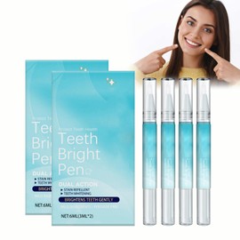 Tooth Paint Pen 4 Pieces Teeth Whitening Pen with Instant Teeth Whitening Gel, Colour Correction Pens for Removing Gums, Travel-friendly and Easy to Use
