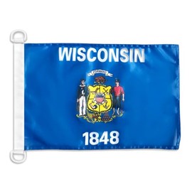 Wisconsin NAUTICAL Flag 18'' x 12'' - US state of Wisconsin flags 30 x 45 cm - Banner 12x18 in for boat - AZ FLAG