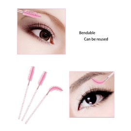 Disposable Mascara Brushes ，Crystal Mascara Brush Disposable，Eyelash Mascara Brushes ，Makeup Applicators for Eyelash Extension（200 PCS） (Pink)