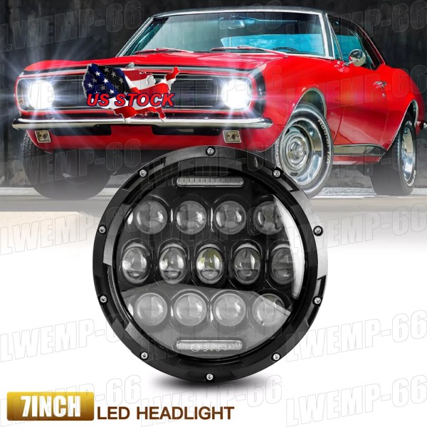 Unbranded DOT Approved 7" inch Round Led Headlight High-Low Beam