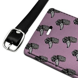 Pretty Poodles Dogs Pattern Rectangle Leather Luggage Card Carry-On ID Tag