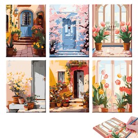 Paint by Numbers for Adults, Paint by Numbers, Paint by Numbers Landscape with Brush and Paints, DIY Hand-Painted Oil Painting Kit for Adults and Beginners