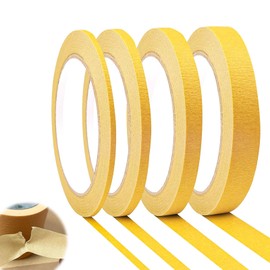 YzmrBdqc 4 Rolls Painting Tape, Decorators Tape with 5/8/10/12mm Widths Low Tack Masking Tape for Painting, Writing & DIY Projects