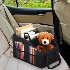 Honeydak Passenger Seat Organizer Car Seat Storage Organizer for Console Front/back Seat with Multi-pockets Car Caddy Organizer SUV Truck Foldable Car Organizer for Kids Adults Accessories(Black)