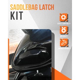 FLYINGWING Black Aluminum Lid Lifter Saddle Bag Locking Kit Handle Lever Compatible with Harley Davidson 2014-2023 Touring Street Glide, Road King, Road Glide, Electra Glide Ultra