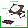 Bamboo Bed Tray Table with Foldable Legs & Ergonomic Handle,