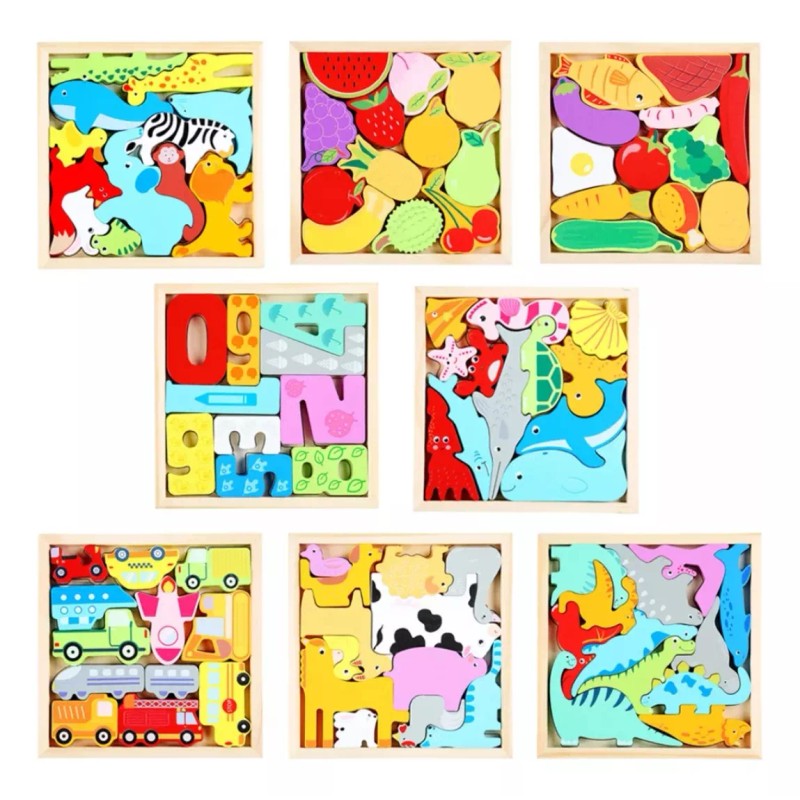 iDECOR Rompecabezas 3d Didáctico Juego Madera Infantil Preescolar