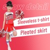 LOLANTA Girls’ Red & Blue Cheerleader Costume, Including Poms, Socks,