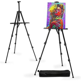 RRFTOK 17-66 Inch Adjustable Art Easel Stand for Painting and Sign, Black