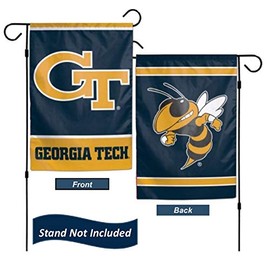 Georgia Tech Yellow Jackets Garden Flag 12.5 x 18 Inch Double Sided College Yard Banner Flag Is Printed in the USA and Licensed by Wincraft