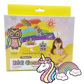 Zinker Big Gem Kit de Pintura de Diamantes de Gran Gema, crea tus propias pegatinas decorativas y atrapasoles, arte de diamante para niños (Unicornio Nube)