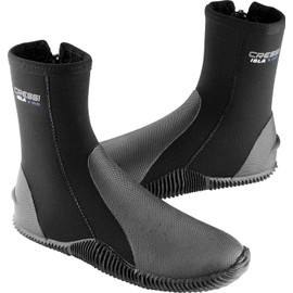Cressi Unisex Isla Premium Neoprene 3mm Boots, Black With Blue Logo, Small UK