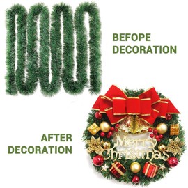 UCLEVER 9.84 Feet Green Christmas Garland Decoration, Xmas Artificial Vine Soft Greenery Tinsel Pine Garlands for Christmas Indoor Outdoor Decorations