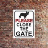 PLEASE CLOSE THE GATE METAL SIGN FRENCH BULLDOG DOG THEME