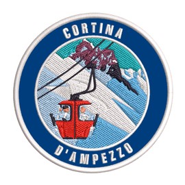 Cortina D'Ampezzo, Italy Ski Restort Mountain Embroidered Premium Patch DIY Iron-on or Sew-on Decorative Badge Emblem Vacation Souvenir Travel Gear Clothes Appliques