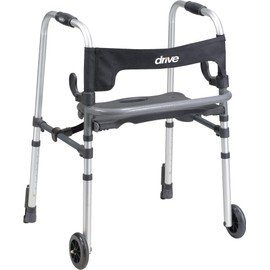 Drive Medical 10233 Clever Lite Foldable Rollator Walker, Gray