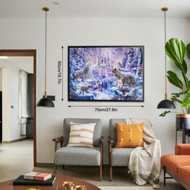 Color Ice Wolf Jigsaw Puzzles 1000 Pieces for Adults, Impossible Difficult Challenge Puzzle, Color Ice Wolf Puzzle 1000 Pieces