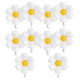 GOTPASS 10 Pieces Daisy Balloons Daisy Party Decorations White Flower Balloons for Baby Shower Birthday Wedding Party Decorations Supplies