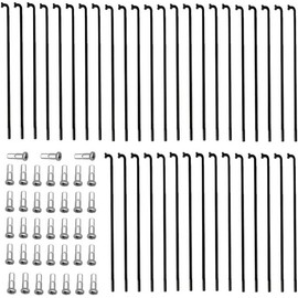 Ruikcoll Pack of 38 Mountain Bike Spoke with Spoke Nipples, Bicycle Spokes, Suitable for Bicycles, Mountain Bikes, Children's Bicycles etc. (Black, 270 mm)