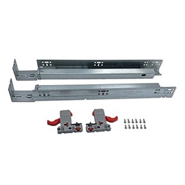 KV 18" Full Extension Undermount Concealed Soft Close Drawer Slides, with Locking Devices, Metal Back Brackets, and Screws