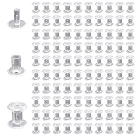 INCREWAY Acrylic Phillips Screws, 100 Sets 5mm X 8mm Chicago Binding Screws Stud Screw Posts Nail Rivet Chicago Button, Transparent